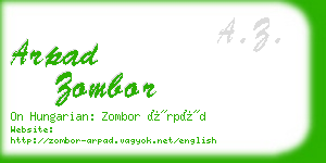 arpad zombor business card